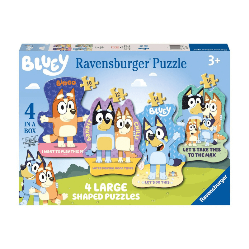 Ravensburger Bluey 4 In A Box 12, 16, 20, 24 Piece Jigsaw Puzzle