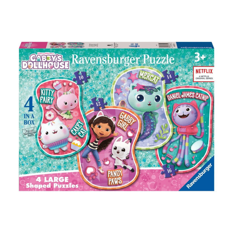 Ravensburger Gabby’s Dollhouse 4 In A Box Large Shaped Jigsaw Puzzles ...
