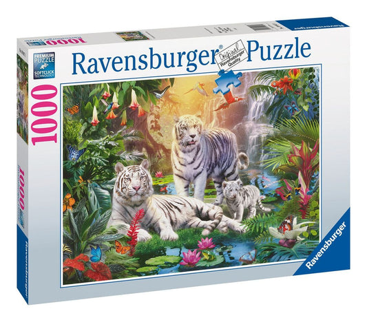 Ravensburger White Tiger Family 1000 Piece Jigsaw Puzzle Ravensburger White Tiger Family 1000 Piece Jigsaw Puzzle