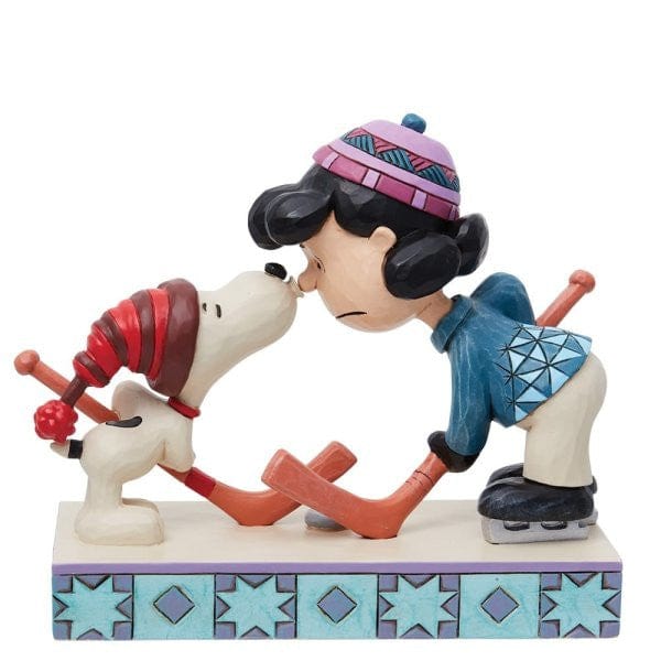 Snoopy and Lucy Playing Ice Hockey Figurine By Jim Shore 6013041