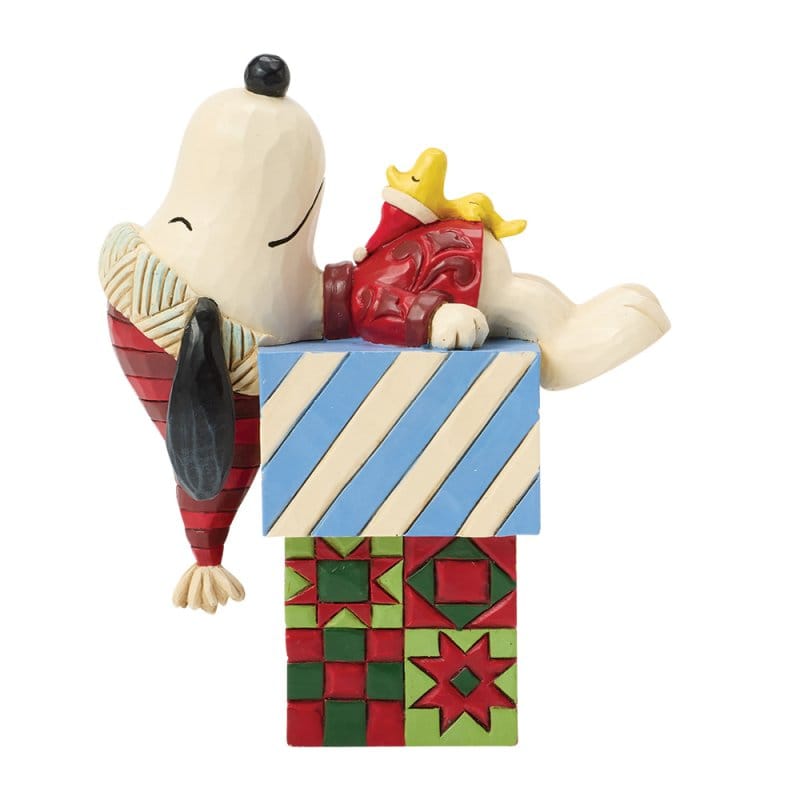 Snoopy & Woodstock on Stacked Gifts Figurine Peanuts By Jim Shore 6018683