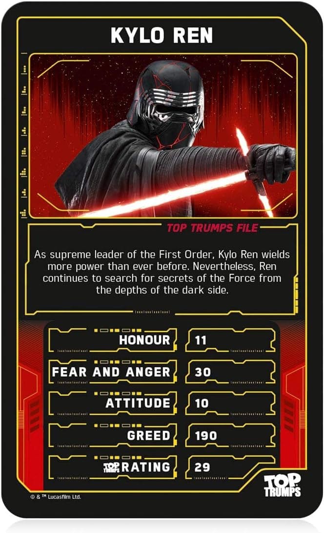 Star Wars The Rise of Skywalker Top Trumps Card Game