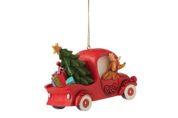 The Grinch in a Red Truck Hanging Ornament By Jim Shore 6012706