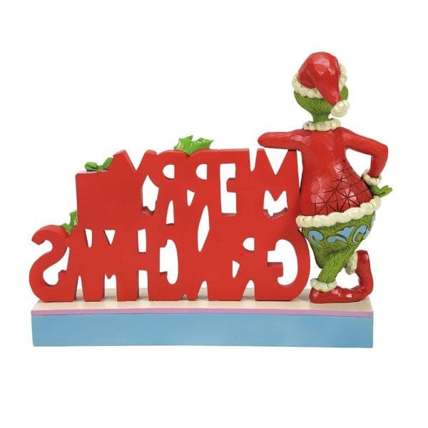 The Grinch Merry Grinch-mas Sign Figurine By Jim Shore 6015221