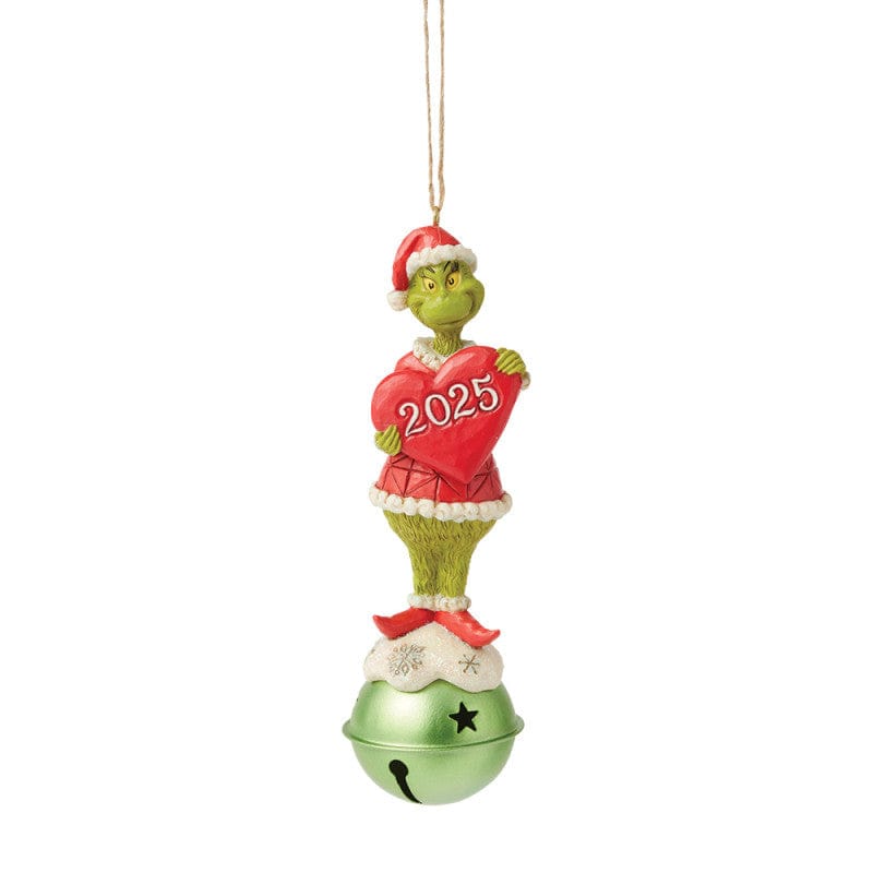 The Grinch with Bell 2025 Hanging Ornament Figurine By Jim Shore 6017075