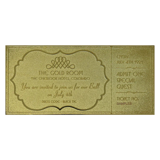 The Shining The Overlook Hotel Ball 24K Gold Plated Ticket The Shining The Overlook Hotel Ball 24K Gold Plated Ticket