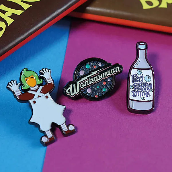 Willy Wonka and the Chocolate Factory Limited Edition Triple Pin Badge Set Willy Wonka and the Chocolate Factory Limited Edition Triple Pin Badge Set