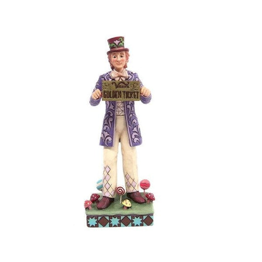 Willy Wonka with Rotating Chocolate Bar Figurine By Jim Shore 6013720 Willy Wonka with Rotating Chocolate Bar Figurine By Jim Shore 6013720