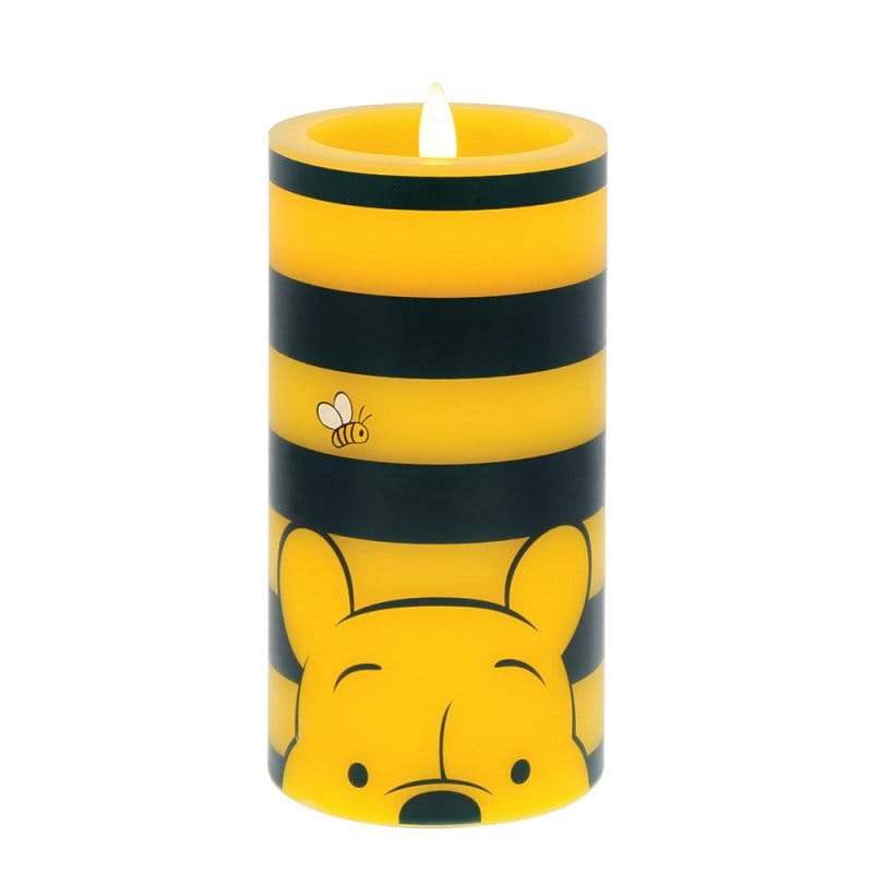Winnie the Pooh Blue and Yellow Striped LED Candle by Disney Home Fragrance