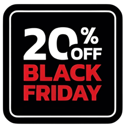 Yellow and black badge with bold text reads 20% OFF DEALS and CLICK HERE below, promoting a sale or special offer.