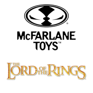 The McFarlane Toys logo appears above the gold The Lord of the Rings logo, suggesting a collaboration or toy line based on the fantasy series.