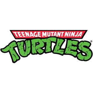 The Teenage Mutant Ninja Turtles logo, featuring TEENAGE MUTANT NINJA in red and white above TURTLES in large, green, textured letters outlined in black.