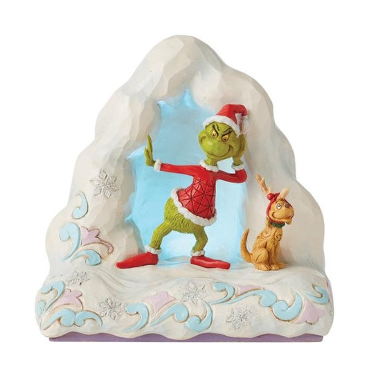 Grinch Standing by Mounds of Snow Illuminated Figurine By Jim Shore 6010780