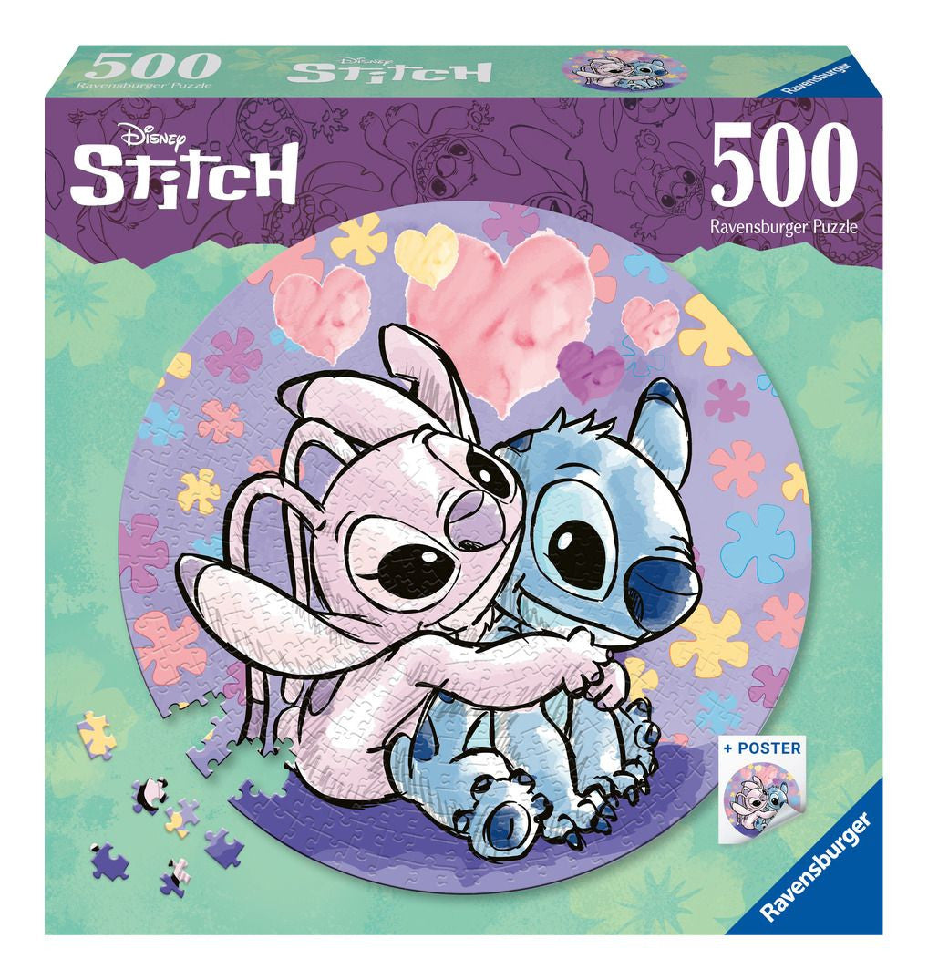 Ravensburger Disney Stitch Circular, 500 Piece Jigsaw Puzzle