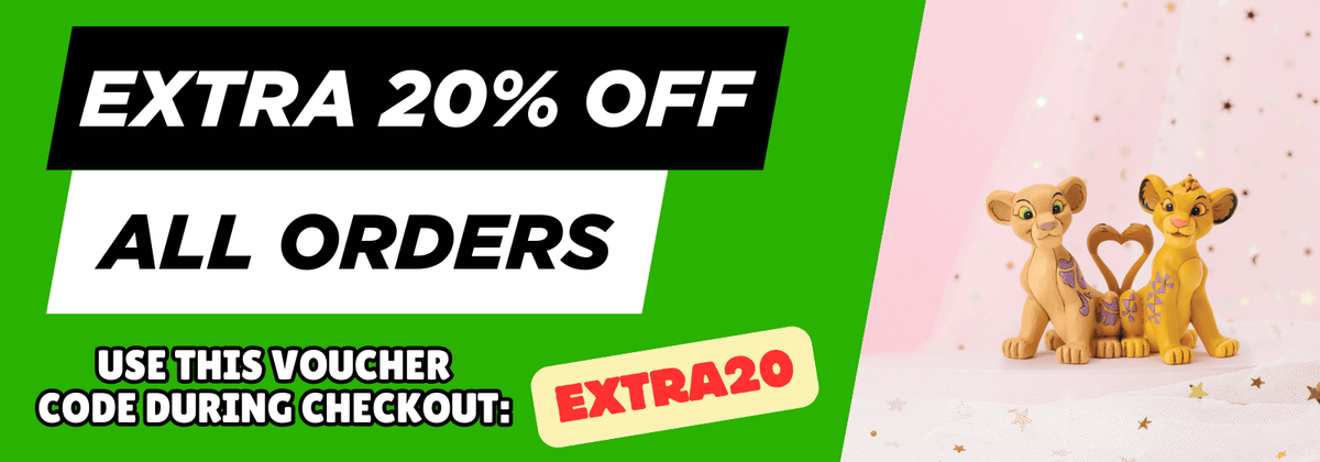 promotional banner for an extra 20% off all orders for a limited time.