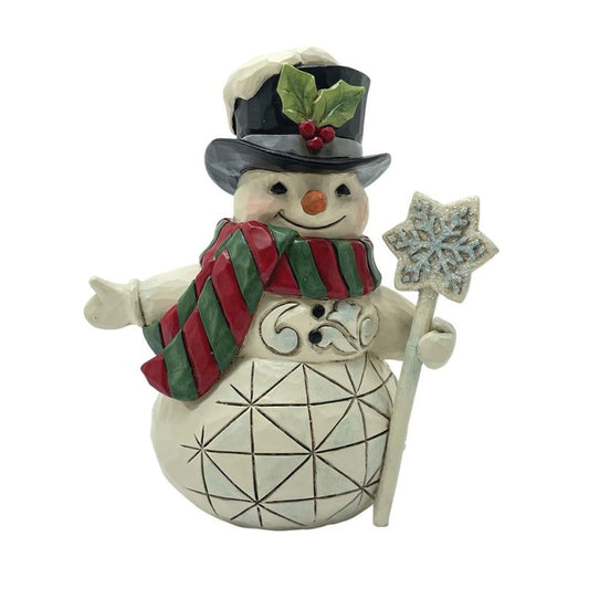 Heartwood Creek By Jim Shore Snowman With Snowflake Staff Mini Figurine 6017277