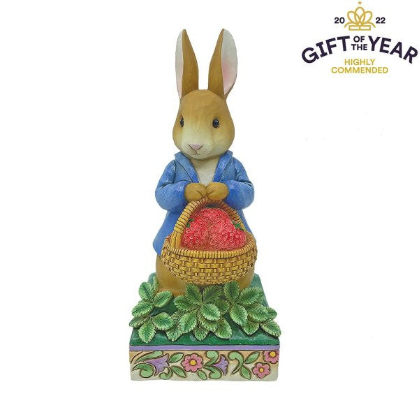 Beatrix Potter Peter Rabbit with Basket of Strawberries Figurine By Jim Shore 6012489