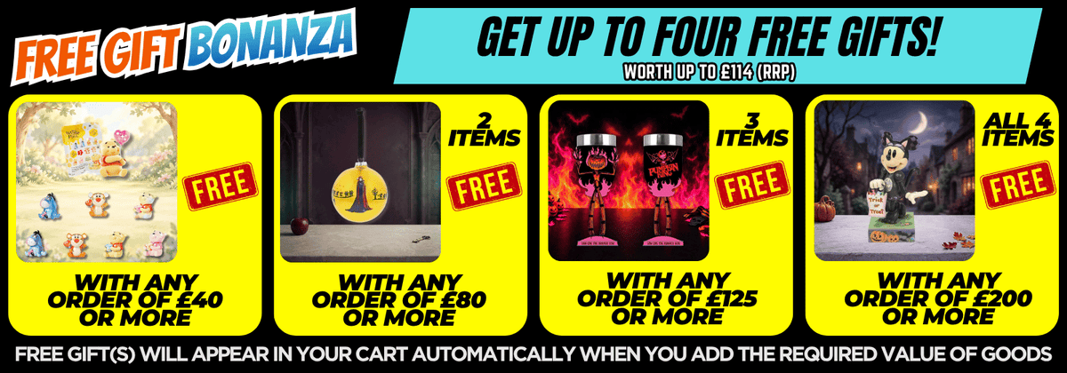 promotional banner for a free gift with purchase offer on a yellow background