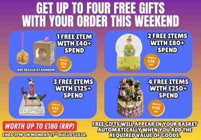 promotional banner advertising a free gift with purchase offer on a purple and orange background
