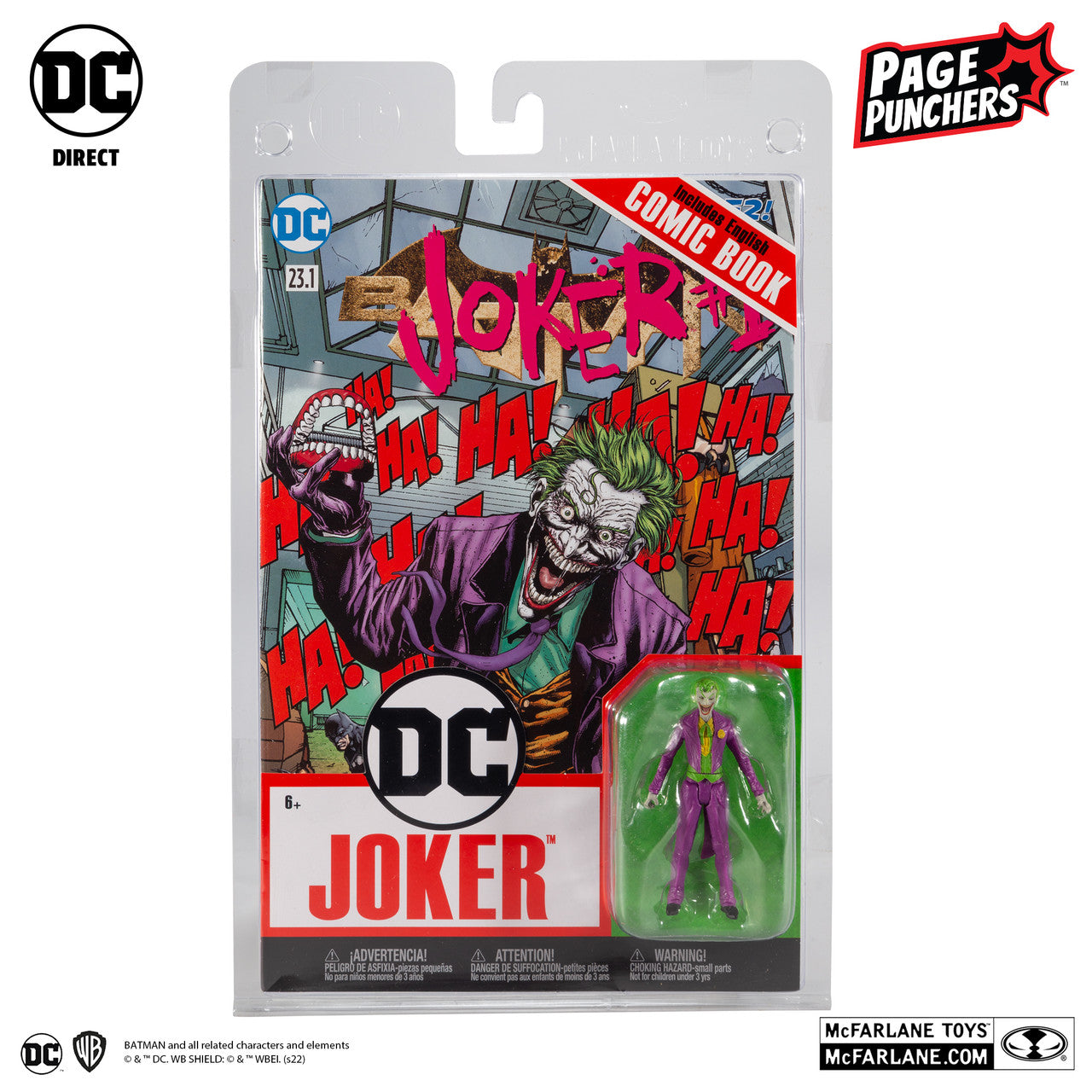 JOKER WITH COMIC BY MCFARLANE TOYS