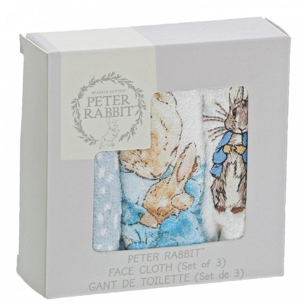 Set of three beatrix potter flannels/face cloths