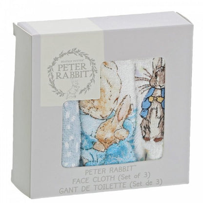 Set of three beatrix potter flannels/face cloths