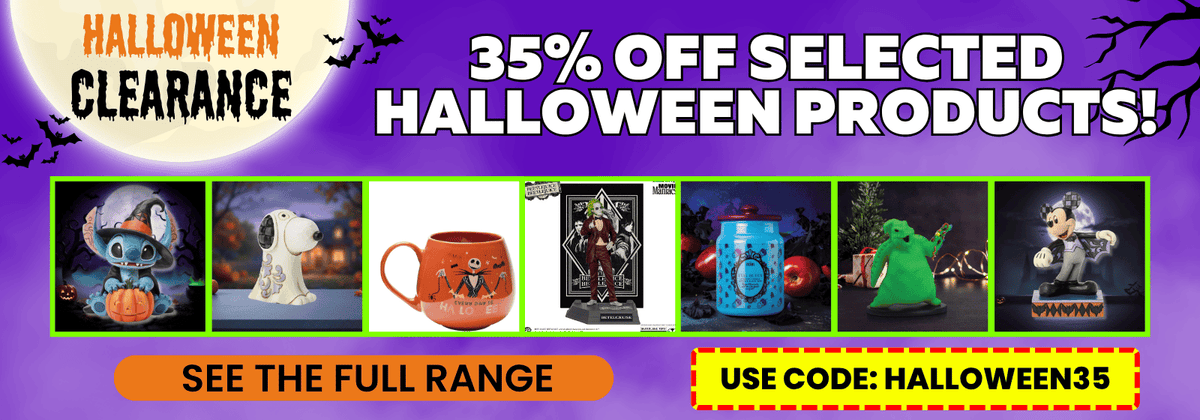 promotional banner for Halloween offers with a 35% off discount code