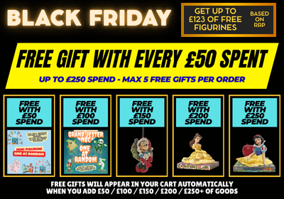 Banner advertising free gift offers for Black Friday