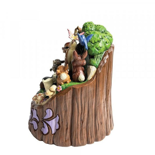 Side view of Disney Traditions Bambi Carved by Heart Figurine