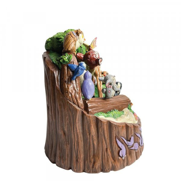Side view of Disney Traditions Bambi Carved by Heart Figurine