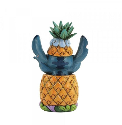 back view of Disney Traditions Stitch in a Pineapple figurine by Jim Shore
