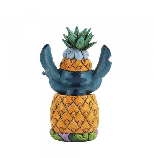 back view of Disney Traditions Stitch in a Pineapple figurine by Jim Shore