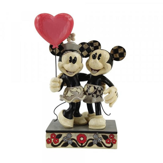 front view of Disney Traditions Mickey and Minnie Love Balloon figurine by Jim Shore