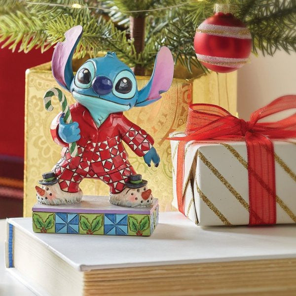 Disney Traditions Stitch in Christmas Pjs Figurine by Jim Shore 6015008