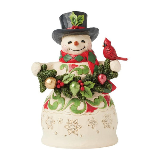 Heartwood Creek By Jim Shore Finishing Touches (snowman With Garland & Cardinals) Figurine 6017054