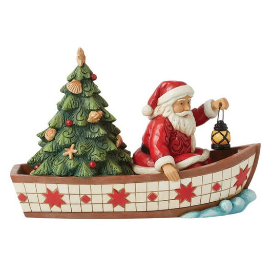 Heartwood Creek By Jim Shore Seas Of Giving (Santa in a boat) Figurine 6014504