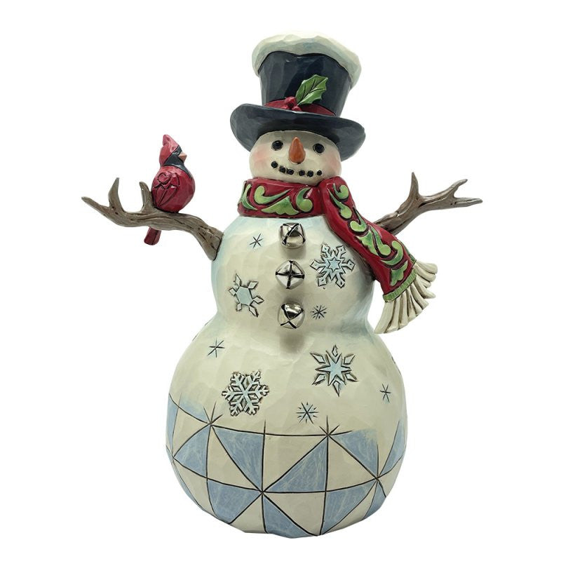 Heartwood Creek By Jim Shore Snowman With Top Hat & Cardinal Figurine 6017055