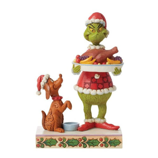The Grinch with Christmas Dinner Figurine By Jim Shore 6012696