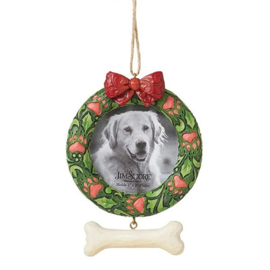 Heartwood Creek By Jim Shore Dog Wreath Pet Hanging Ornament 6015516