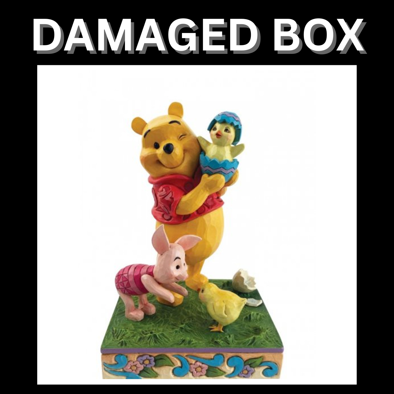 DAMAGED BOX - Disney Traditions Winnie The Pooh & Piglet Easter Figurine by Jim Shore