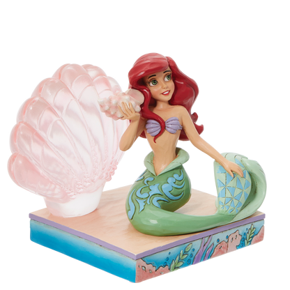 Disney Traditions  Ariel with Clear Resin Shell Figurine By Jim Shore 6011923