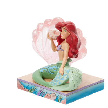 Disney Traditions  Ariel with Clear Resin Shell Figurine By Jim Shore 6011923
