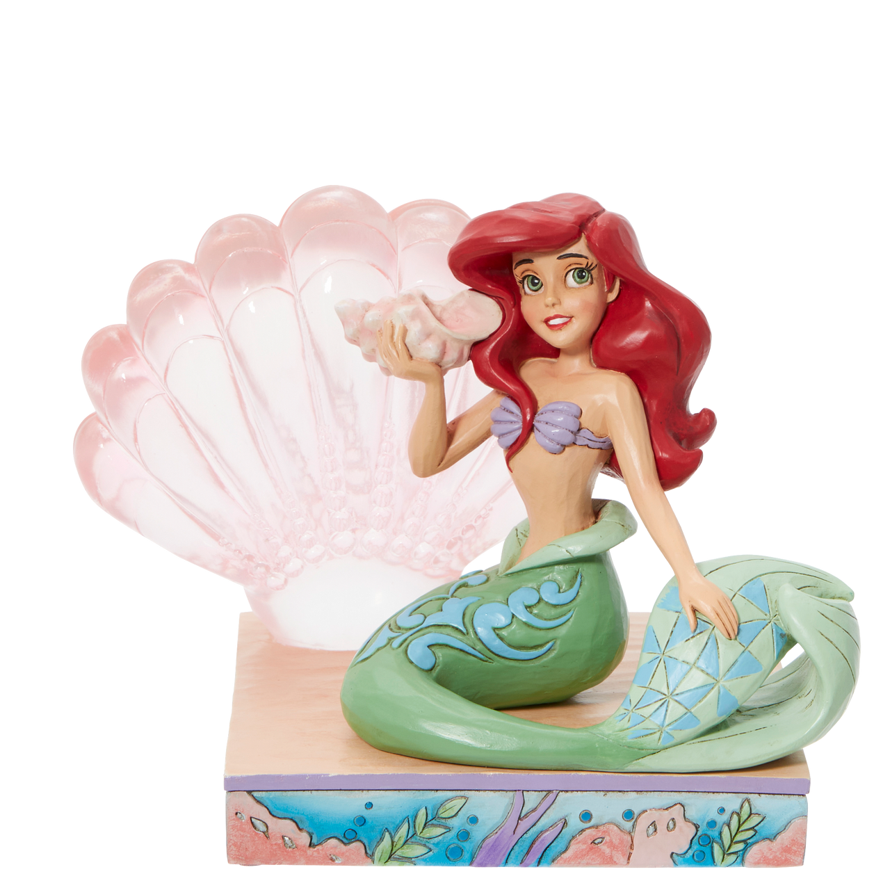 Disney Traditions  Ariel with Clear Resin Shell Figurine By Jim Shore 6011923