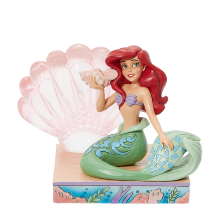 Disney Traditions  Ariel with Clear Resin Shell Figurine By Jim Shore 6011923