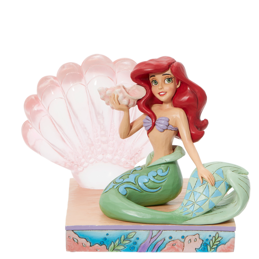 Disney Traditions  Ariel with Clear Resin Shell Figurine By Jim Shore 6011923