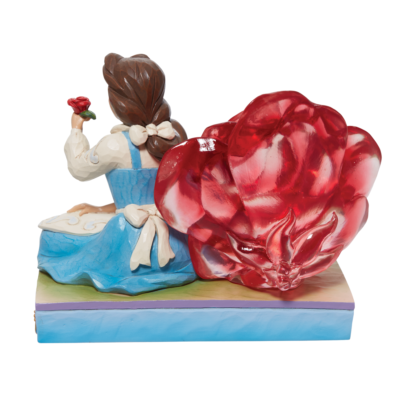 Disney Traditions Belle with Clear Resin Rose Figurine By Jim Shore 6011924