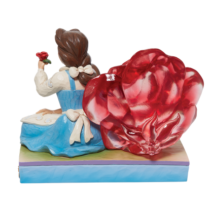 Disney Traditions Belle with Clear Resin Rose Figurine By Jim Shore 6011924