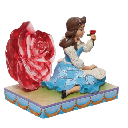 Disney Traditions Belle with Clear Resin Rose Figurine By Jim Shore 6011924