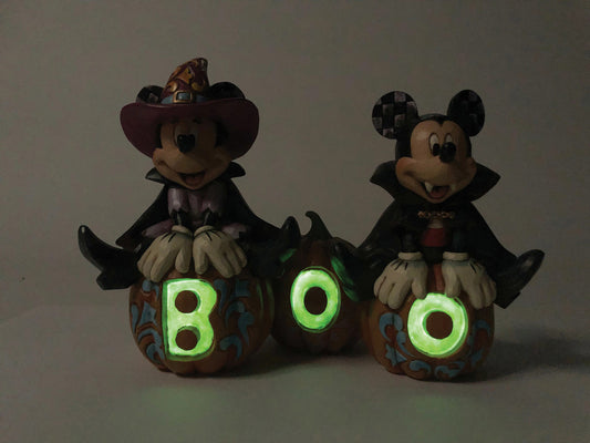 Disney Traditions Mickey & Minnie Mouse Boo Pumpkins Figurine By Jim Shore 6013052