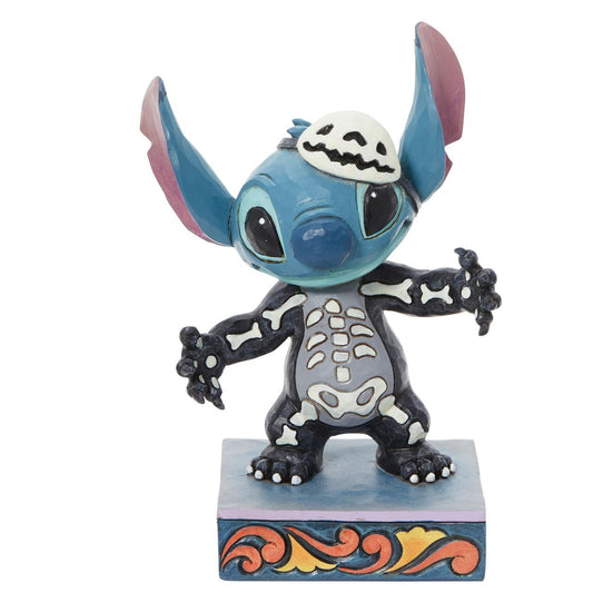 Disney Traditions Stitch Glow in the Dark Skeleton Figurine By Jim Shore 6013053